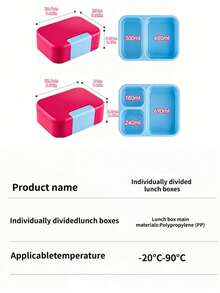 1pc /Children's PP Bento Box/3-Compartment Waterproof Lunch Box, 1110ml Capacity, Suitable For Kitchen Storage/Food Container/Back To School Supplies/Office/Home/Vacation Essentials, Travel Essentials, Summer Meals And Outdoor Dining. - Multicolor - View 7