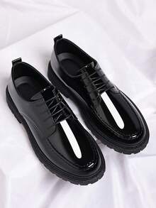 2026 Spring New Men's Business Casual Shoes, Invisible Height-Increasing Dress Shoes, Comfortable Breathable Soft Versatile Loafers For All Occasions - Black - View 3