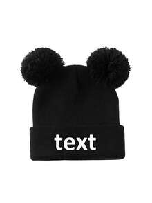 1pc Personlized Knit Hat With Pom Pom,Baby Boy Girl,Minimalist Style Winter Knitted Thick Warm Hats,Suitable For Outdoor Activities And Daily Commute - Multicolor - View 4
