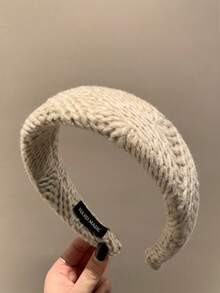 1pc Minimalist Chunky Knit Wide Headband, Elegant Versatile High-Crown Hair Accessory For Women - Multicolor - View 9