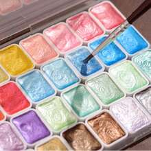 2pcs Pearl Shimmer Metallic Solid Watercolor Paint Set, Portable Glitter Watercolor Pigment For Artist Drawing & DIY Handcraft - Sets - View 12