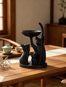 Cat Shaped Jewelry Tray Organizer, Living Room Desktop Organizer And Home Decor, Multi-Purpose Desktop Decoration, Suitable For Jewelry, Keys, Wireless Earphones, Storage, Suitable For Placing Small Items, Home Decor, Commemorative Gift, Birthday Gift - Multicolor - View 6