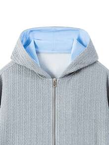 Jaket Berkerudung Ritsleting Warna Polos NBCT untuk Wanita, Tersedia Berbagai Pilihan Warna, Gaya Fungsional, Potongan Longgar, Jaket Olahraga Serbaguna untuk Aktivitas Luar Ruangan - Grey - View 4
