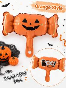 Halloween Mini Balloons With Sticks, Pumpkin Skull Ghost Fun Shaped Balloons, Kindergarten Activity Decoration - View 7