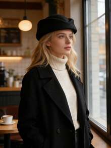 Solid Color Wool French White Mini Hat, Exquisite High-End Beret Style, Premium Flight Attendant Crew Hat, New Women's Hat - Multicolor - View 4