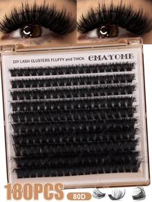 160/180/200pcs D-Curl Single Lash Extensions, Long-Lasting, Lightweight & Long, Suitable For Home DIY Beginners, Portable Travel Pack, Soft & Voluminous, Mixed Design, Enhances Eyes, Easy To Use, Perfect For Stage/Daily/Cosplay/Photography/DIY Eye Makeup - D - View 15