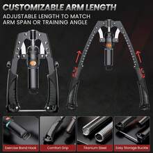 1set Adjustable Resistance Hydraulic Arm Exerciser, Power Chest Builder With Rolling Wheels & Knee Pad, Household Upper Body Strength Training Fitness Gear - Multicolor - View 6