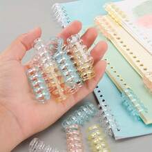 2/10/20/30pcs Loose Leaf Binder Rings, Random Color 5-Hole Plastic Binding Strips, Loose Leaf Binder, Plastic Coil, Detachable Loose Leaf Refill, Easy-Open Page Fastener, Suitable For Organizing Loose Leaf Paper And Office Supplies Loose Leaf Notebook - Book Clasp - View 7