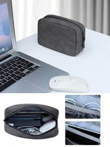 Premium Tech Accessories Organizer - Large Capacity Electronic Storage Box, Can Store Mouse, Data Cables, Power Bank, USB Drive, Flash Drive And Charging Head | Perfect Gift For Women, Moms, Best Friends, Friends And Colleagues - A - View 1