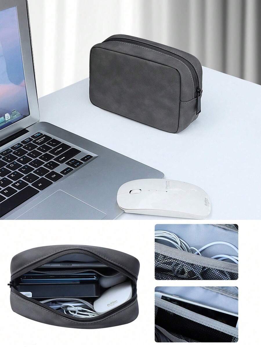 Premium Tech Accessories Organizer - Large Capacity Electronic Storage Box, Can Store Mouse, Data Cables, Power Bank, USB Drive, Flash Drive And Charging Head | Perfect Gift For Women, Moms, Best Friends, Friends And Colleagues - A - View 1