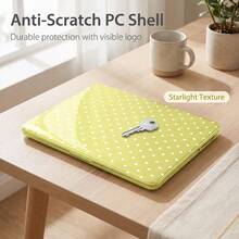 Polka Dot Style Compatible With Macbook Neo 13-Inch 2026 A3404 A18 Pro Chip, A3404 2026 Neo 13-Inch Ultra-Clear Crystal Fully Transparent Ultra-Thin Hard Shell Protective Case, Back To School Yellow Polka Dot - View 5