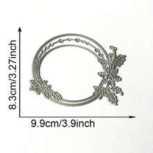 1pc Christmas Snowflake Round Frame Carbon Steel Scrapbooking Metal Cutting Template, For Making Paper Greeting Cards - Christmas - View 10