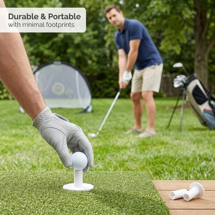 White Durable Golf Rubber Tee, High-Elasticity Silicone And Ox Tendon Material Anti-Slip Training Support For Golf Practice And Backyard Training - White - View 1