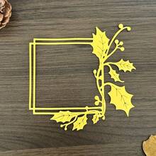 1pc Christmas Leaf Border Carbon Steel Scrapbooking Metal Cutting Template, DIY Paper Card Making Craft - Leaf - View 7