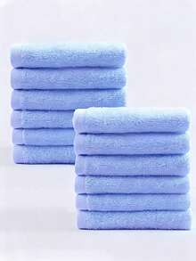 25*25 Coral Fleece Solid Color Thin Small Square Towels, Available In Khaki, Pink, Blue And Other Colors, Suitable For Hotel, Kitchen, Highly Absorbent; Homestay Small Towels, Hand Towels, Multi-Purpose Face Towels For Home Use, 5pcs/10pcs/1pc Pack - Multicolor - View 4