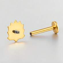 1PC ASTM F136 Titanium 16G Sun Ray Shell Stud Cartilage Earrings Tragus Helix Labret Lip Piercing Jewelry Vintage - Internal Thread - View 3