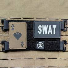 6 buah Patch Taktis Nilon, Papan Patch Molle, Panel Display, Dudukan Patch Kait dan Loop, Strip Patch Kait dan Loop, Webbing Kait dan Loop untuk Ransel, Berburu, Papan Patch Mini, Strip Patch, Aksesoris Molle - MultiWarna - View 2