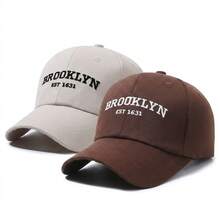 BONNY BOOM 2件裝 BROOKLYN 字母刺繡中性棒球帽 卡車帽 Y2K 戶外防曬 可調節 適合春夏秋冬 海灘旅行度假 朋友家人禮物 萬聖節聖誕節感恩節 開學季學生適用 情人節父親節母親節教師節 嘉年華 單身派對 新娘婚禮用品 完美禮物 - BROOKLYN 米色+咖啡色 - 查看 9