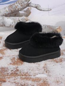 Infant Fashion Snow Boots Unisex Versatile Casual Outdoor Ankle Boots - Black - View 2
