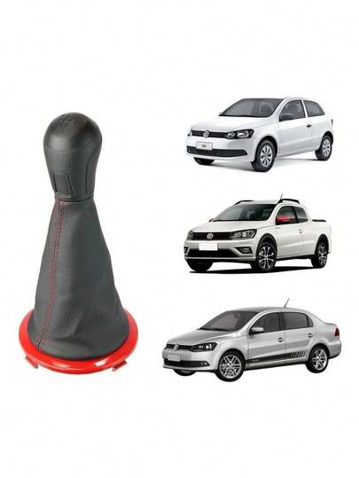 Coifa Câmbio Aro Vermelho C/ Manopla Vw Gol Voyage Sav G5 G