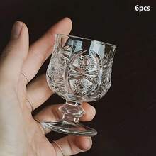 Imported Whiskey - Foreign Wine - Whiskey Accessory - 6pcs Set Of Diamond/Butterfly/Sunflower Pattern - Crystal Clear Highball Glasses With Light Refraction - Stylish Mini Shot Glasses For Vodka And Whiskey - Tall Design Non-Greedy Cups - Clear - View 13