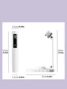 1 Set Multi-Angle Adjustable ABS Material 180° Foldable 360° Rotatable Dual-Mode Timer Touch Digital Display White Light Purple Light Pink Handheld UV LED Nail Lamp, Home Salon Nail DIY Gel Curing Supplies Tool - one-size - View 10
