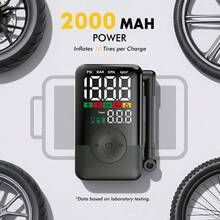 Carsun Mini Wireless Digital Display Air Pump Portable Air Compressor, 17 Cylinder Tire Inflator Dual Screen Digital Display - Tire Pressure Measurement Function, Auto Shut-Off After Inflation, Bottom Storage Box, Integrated Air Hose, With LED Light - Upgraded Wireless Dual-screen Digital Display - Tire Pressure Monitoring - View 7