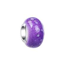 47Pcs Purple Watercolor Pattern Large Hole European Charm Beads Craft Set, Round Resin Spacer Beads For DIY Bracelet, Necklace, Pen, Macrame Cord & Handmade Jewelry Craft Supplies - Purple - View 11