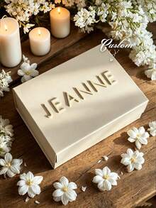 1pc Customized Name Gift Box, Personalized Text Luxury Gift Box With Ribbon, Magnetic Closure Bridesmaid/Proposal Box, Empty Gift Box, Birthday Gift - Multicolor - View 7