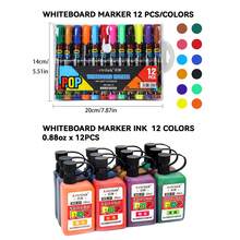 Back To School Season Colorful Whiteboard Marker Set 12 Colors, Erasable Markers, Smooth Writing, Easy To Erase, Multi-Color Ink For Teachers And Students, Perfect For Classroom Use - Multicolor - View 13