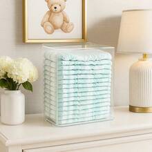 Porta Fralda Organizador Caixa Quarto Bebe Acrílico - Multicolorido - Visão 9