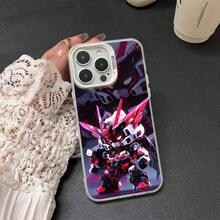 [24h Shipping From DE] Sci-Fi Mecha Style  Phone Case With Mechanical Spiked Details In Red White And Black, Combat Stance,  Anime Aesthetic, Shockproof Protective Cover For Phone 18 ProMax Pro 17 16 Plus E 15 14 13 12 11 XS Max XR X Air  S26 Ultra Plus S25 S24 S23 FE S22 S21  15 Ultra Pro 14 13 Slim Skin-Friendly Grip, Durable Drop Resistant, Stylish - White - View 4