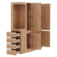 Large Wardrobe Bedroom With Storage With Doors Natural Wood With Drawers And Shelves - 自然的 - 查看 7