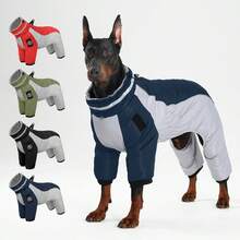 Full Body Dog Coat - Warm Jacket For Medium Dogs, High Collar Winter Coat With Chest Harness, Reflective Dog Snowsuit Windproof Down Jacket With Legs, Four-Legged Snow Suit Pet Warm Coat - Multicolor - View 2