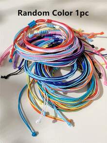 1/5/10/20pcs Rainbow Color Handmade Woven Rope Bracelets, Gradient Color Adjustable Size Bracelets, Suitable For Boyfriend And Girlfriend, Rainbow Multi-Piece Friendship Bracelets, Suitable For Daily Wear And Sharing - Multicolor - View 11