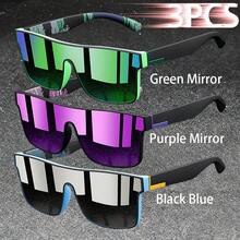 3PCS Fashion Vintage Square Sports Glasses Flat Frame Street For Unisex Eyewear For Choice For Outdoor Vacation And Daily Clothing Matching - 3PCSF766 - View 32