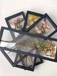 1/3/5pcs Dried Rose Flower Storage Photo Frame Desktop Display Stand Transparent Flower Rack DIY Dried Flower Holder Suitable For Home And Office Decor Valentine's Day, New Year, Mother's Day Gift Necklace Packaging Box Jewelry Storage Box - Multicolor - View 10