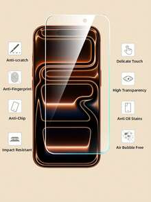2pcs Tempered Glass Screen Protector, Compatible With IPhone 17 17e 16 15 14 13 12 11 Pro Max XR XS Max Air Mini Se2 Se3 8 7 6 Plus, No Black Border Large View, High Definition High Transparency High Hardness, Anti-Scratch, Anti-Fingerprint, No White Edge, No Bubble, Easy Installation, Phone Case Friendly - Clear - View 2