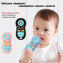 1pc Baby Silicone Remote Control Teether, Cartoon Elephant Shaped Soothing Toy, Teething Toy For Babies, Helps Prevent Finger Sucking, Relieves Teething Itch, Flexible Finger Toy, Portable, Birthday Gift - Multicolor - View 2