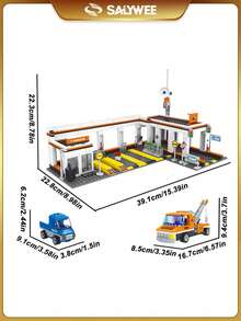 SALYWEE DIY Assembly Toy, Building Block, Offshore Oil Fields(310+Pcs), Car Repair Shop(440+Pcs), Decorative Ornaments, Birthday Gifts - Multicolor - View 10