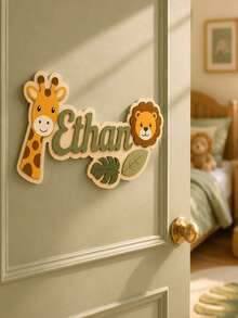 Custom Name Door Sign, Personalized Room Decor, Customized Wooden Plaque, Customizable Christmas Gift For Bedroom Wall, Kids Room Decor, Boy, Girl - Style B - View 6