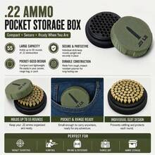 1pc New Mini Portable Storage Box With Screw Cap Design (Suitable For 22LR Caliber) Compact Durable Storage Box With Screw Cap, Portable Pocket Size, Large Capacity Storage (Box Only) - Storage Box - View 6