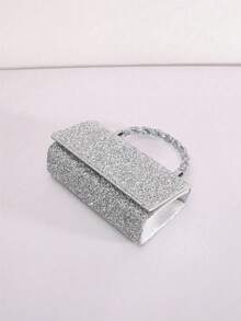 REMANLAND Fashionable Elegant Diamond Handbag With Shoulder Strap, Evening Bag - Silver - View 4