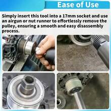 33-Tooth Hex Alternator Decoupler Pulley Removal Tool, V-Belt Free Wheel Tool, Suitable For Audi, Passat, Golf, Volvo, - Engine Pulley Remover - View 2