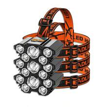 1/3PCS USB Rechargeable LED Headlamp, Super Bright Headlight With Waterproof Switch For Outdoor Work Adventure Camping Emergency - Headlamp - View 9
