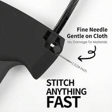 Handheld Mini Clothing Sewing Gun, Micro Needleless Sewing Gun, Price Tag Marking Gun, Handheld Sewing Hemming Gun, Fabric Staple Gun, Quick Bonding, Temporary Sewing Gun, 6 Needles, 2600 Fasteners (Black + White) - 1 Black Gun + 2600 Needles + 6 Needle Tips - View 5