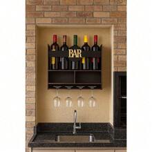 Bar De Parede Rustico Decoração Barzinho em MDF Churrasco Cantinho Retrô - Preto - Visão 7