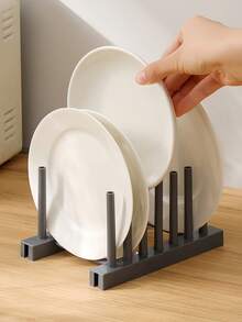 3pcs Dish Rack, Space-Saving Vertical Storage Rack, Suitable For Plates, Cups, Pots, Lids, Bowls And Cutting Boards, Kitchen Cabinet And Countertop Storage 1/2/3pcs - Multicolor - View 2
