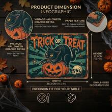 20/50 Buah Alas Meja Kertas Motif Kucing Hitam Halloween, Cocok untuk Dekorasi Meja Liburan Halloween, Dekorasi Meja Kertas Gaya Kartun Lucu, Dekorasi Pesta Acara - View 4
