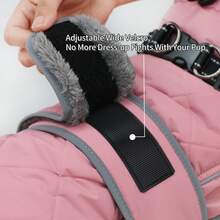 Warm Dog Winter Jacket, Collar With Built-In D-Ring, Reflective High Neck Fleece Vest, Adjustable Cold Weather Snow Jacket, Suitable For Small And Medium-Sized Dogs To Wear - Watermelon Pink - View 9